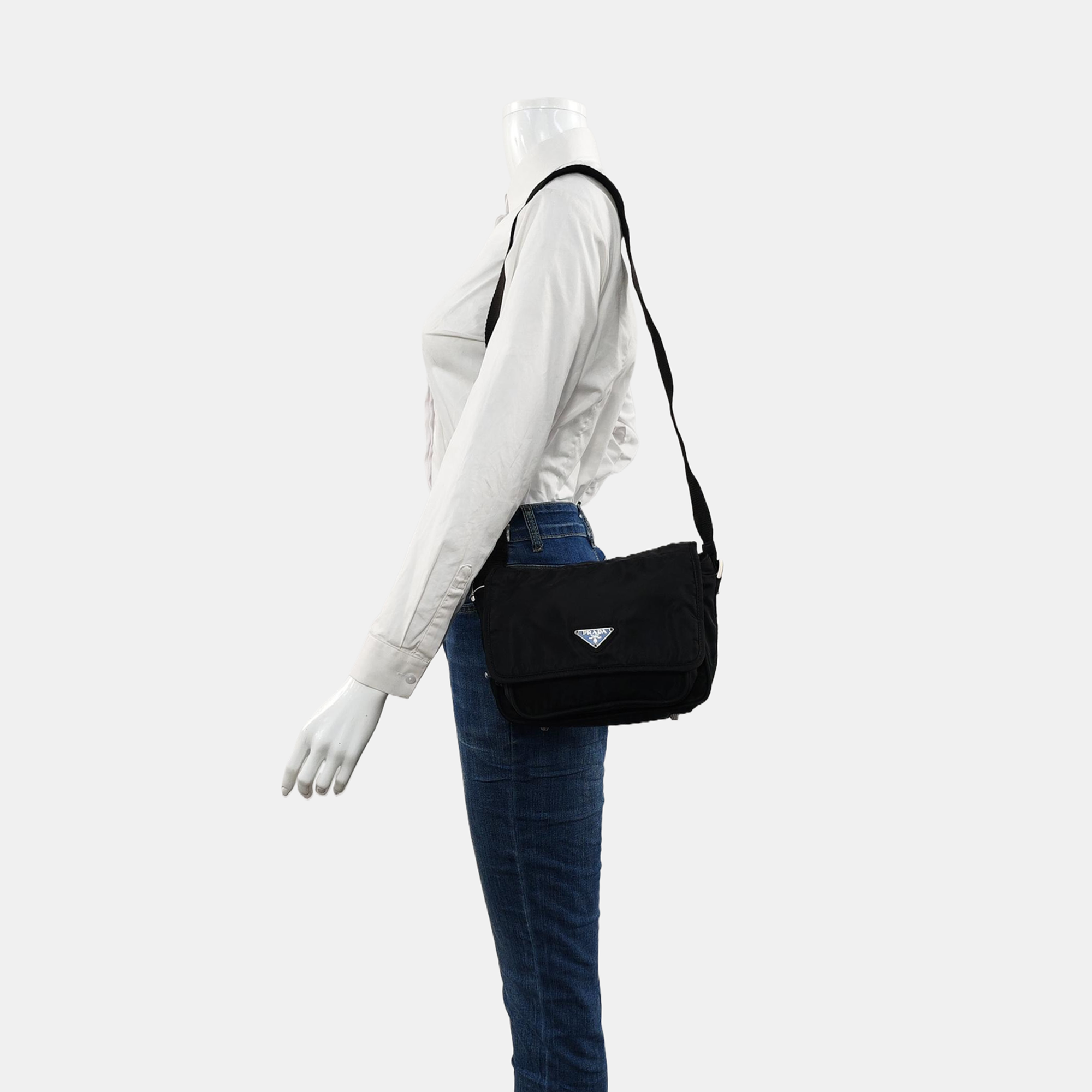 Nylon Shoulder Bag Black