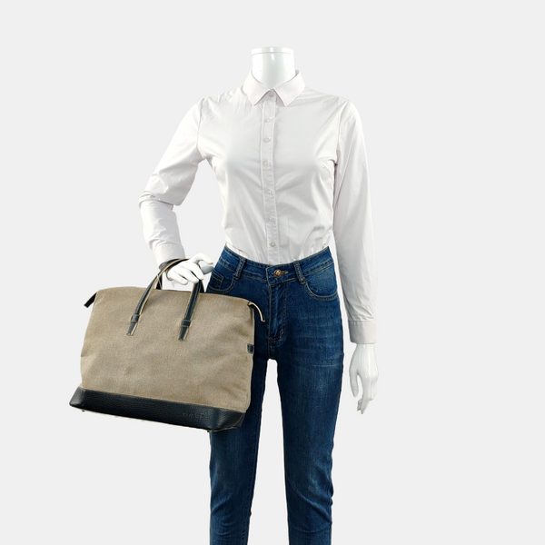 Fabric Top Handle Bag Gray