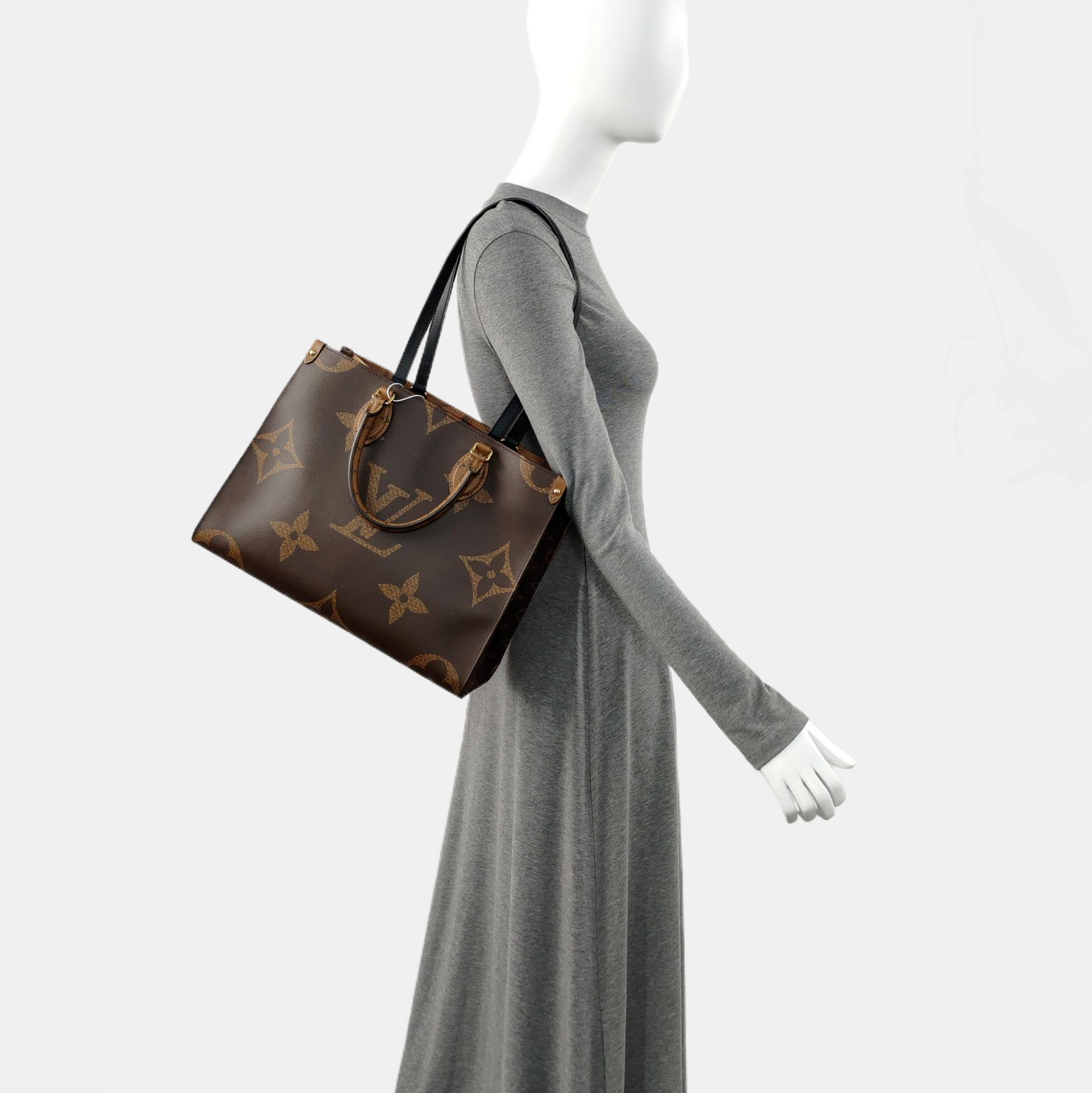 ONTHEGO MM Monogram Coated Canvas Brown