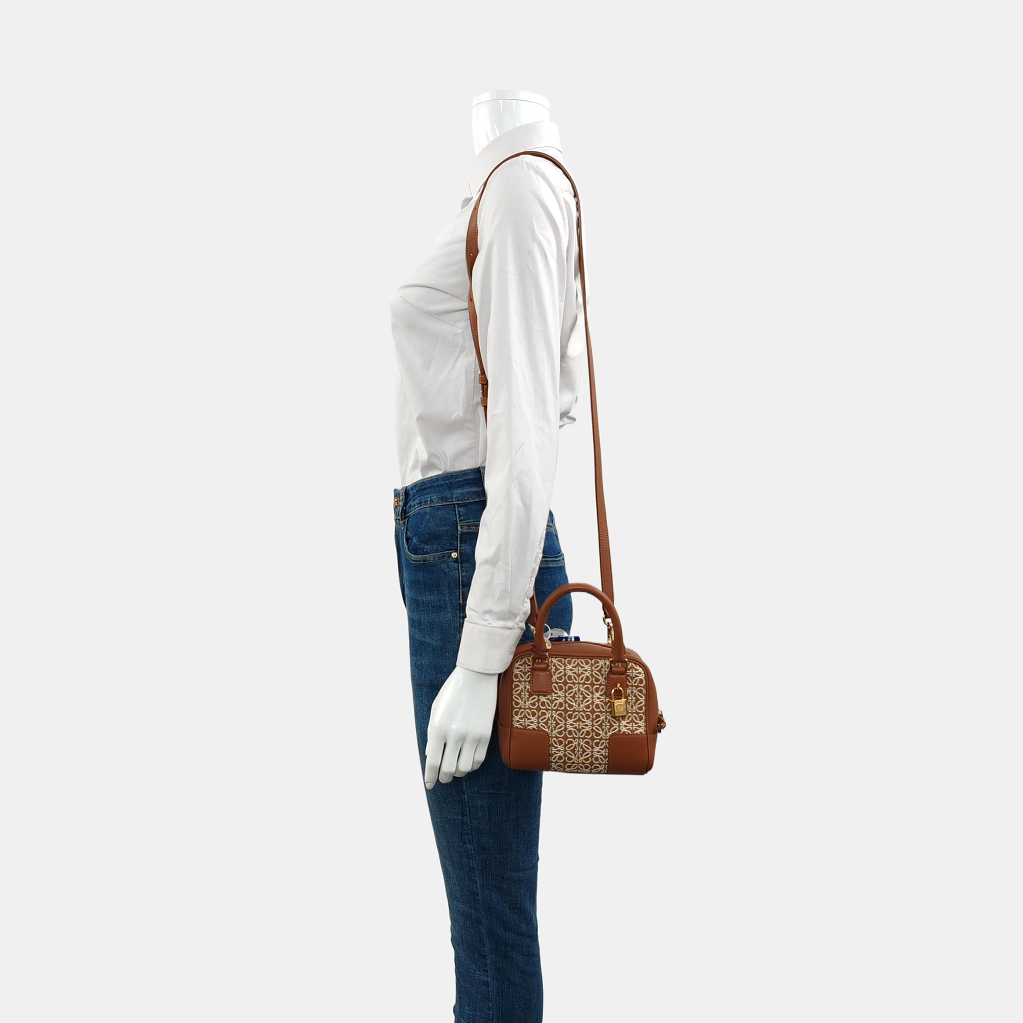 Authenticated pre-owned  Amazona Mini Fabric Brown - Shoulder Bag at Looply