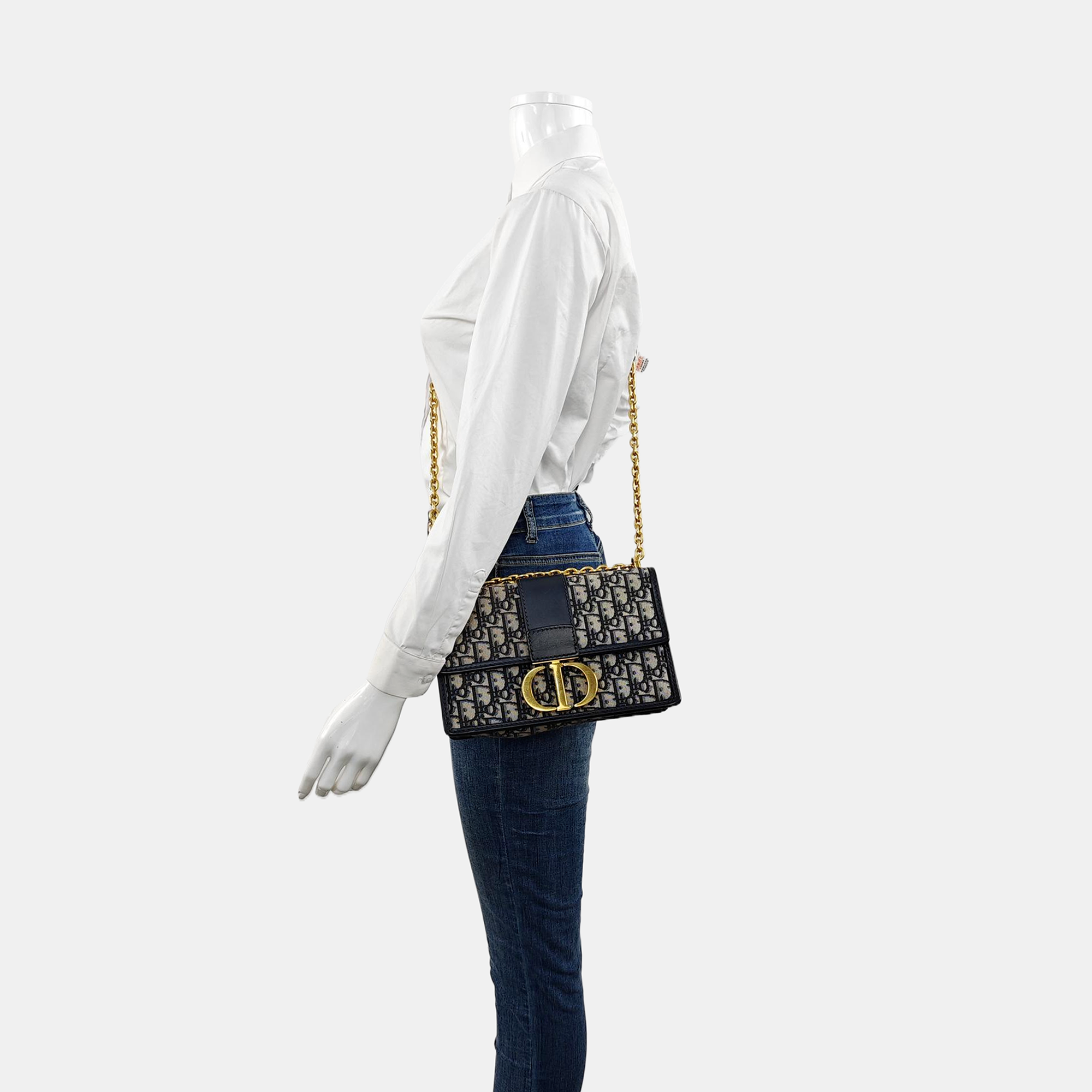 30 Montaigne Oblique Canvas Blue