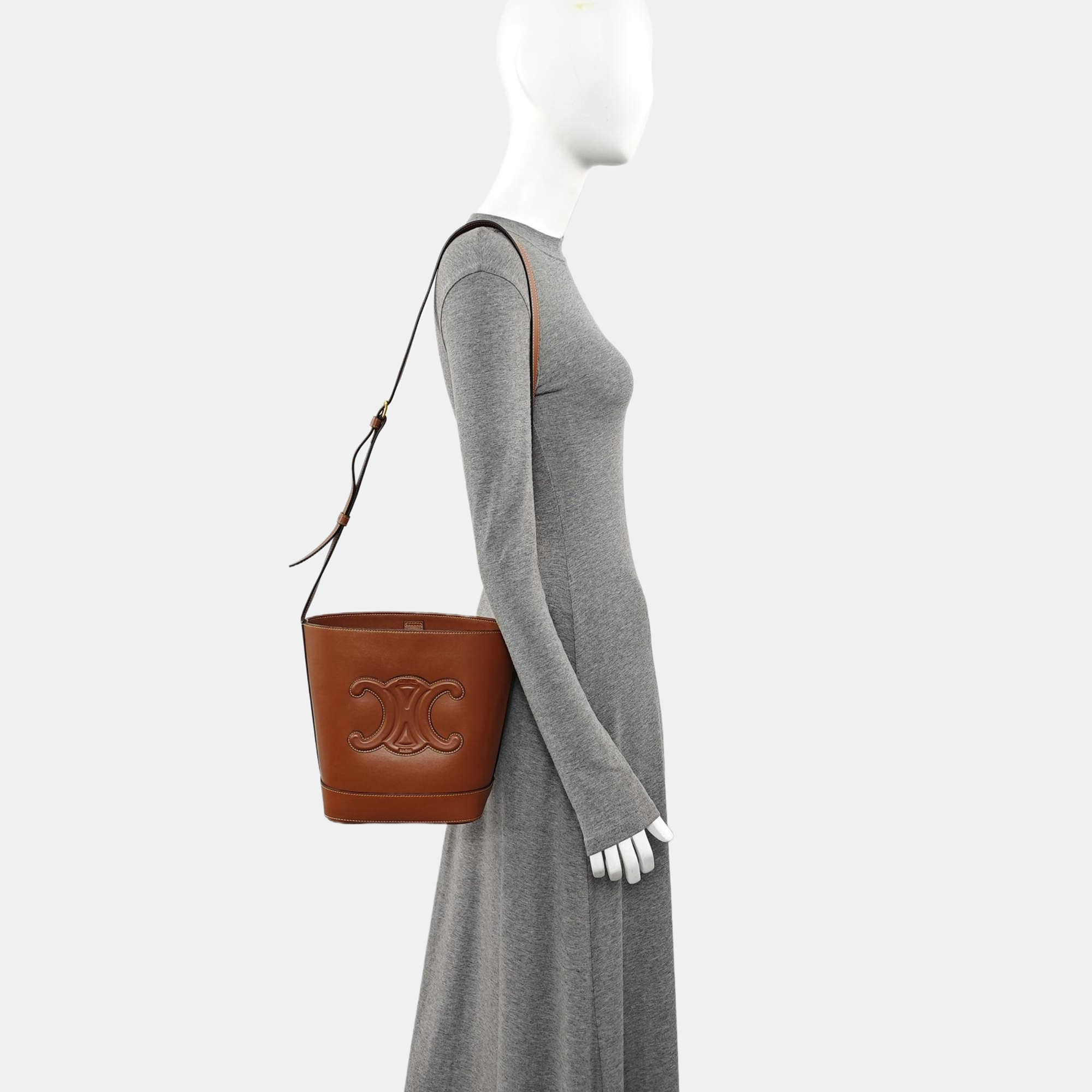 Calfskin Bucket Bag Brown