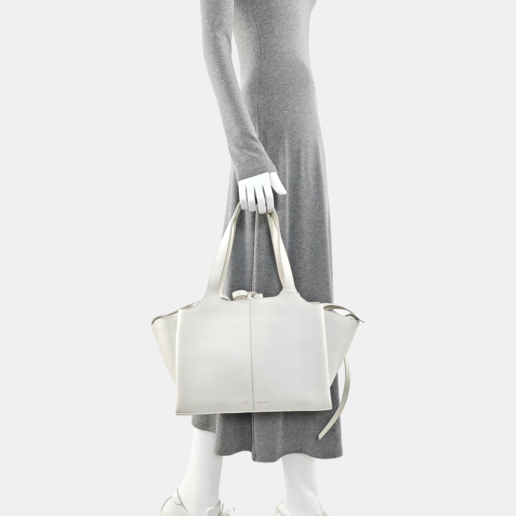 TRI FOLD Calfskin White
