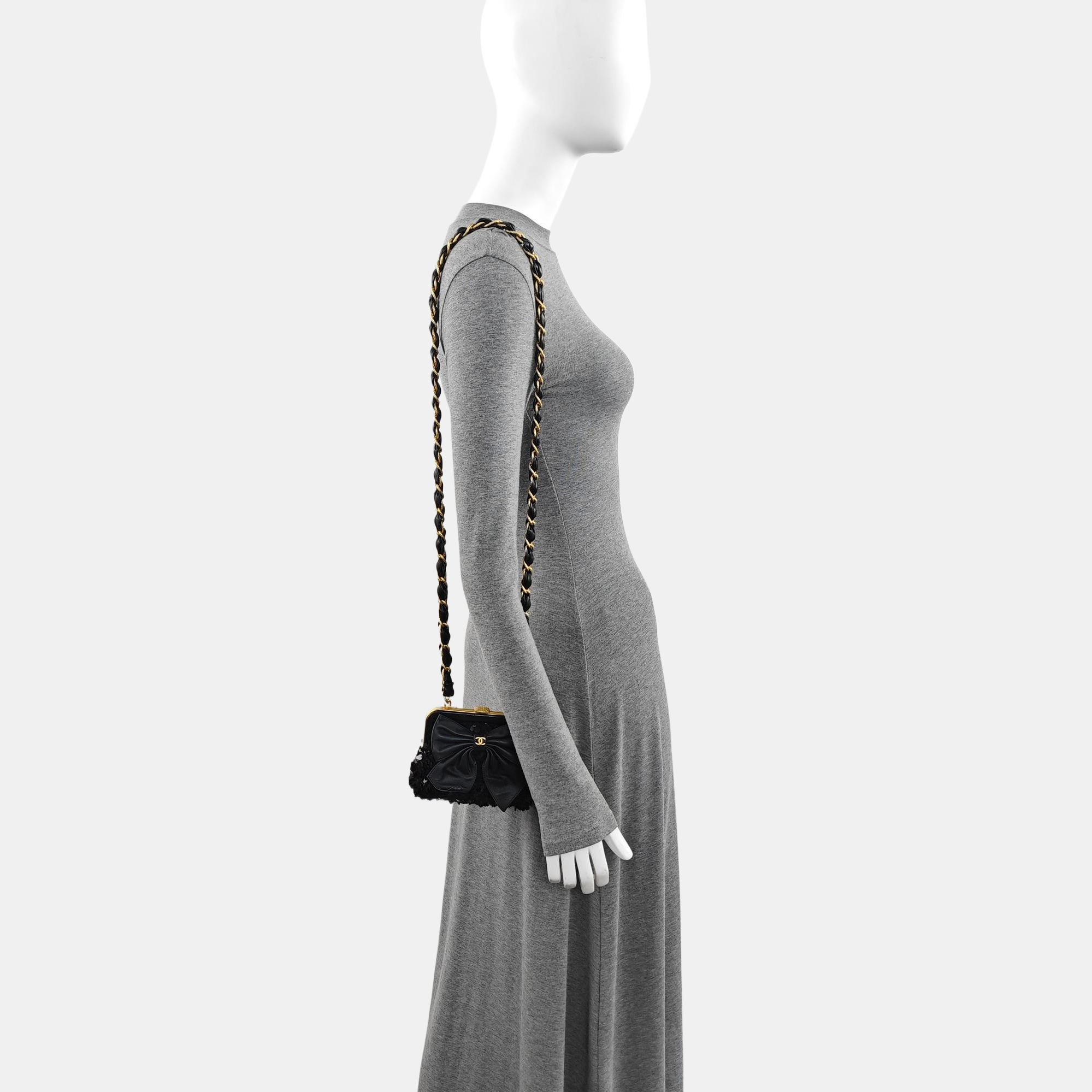 Wool Shoulder Bag Black