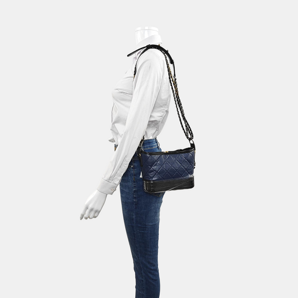 Authenticated pre-owned  GABRIELLE Small Quilted Calfskin Blue - Shoulder Bag at Looply