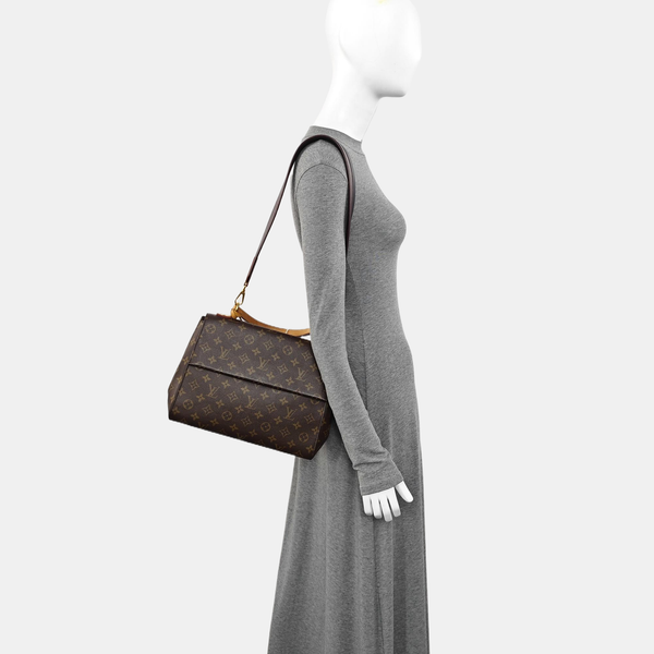 CLUNY MM Monogram Coated Canvas Brown