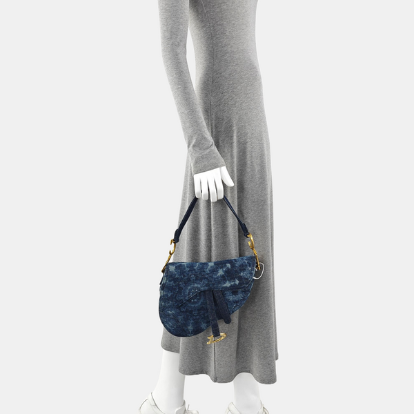 Saddle Medium Canvas Blue