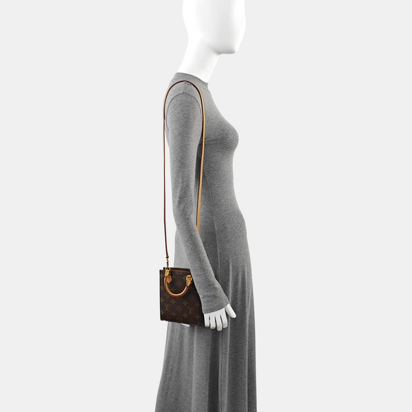 SAC PLAT Mini Monogram Coated Canvas Brown