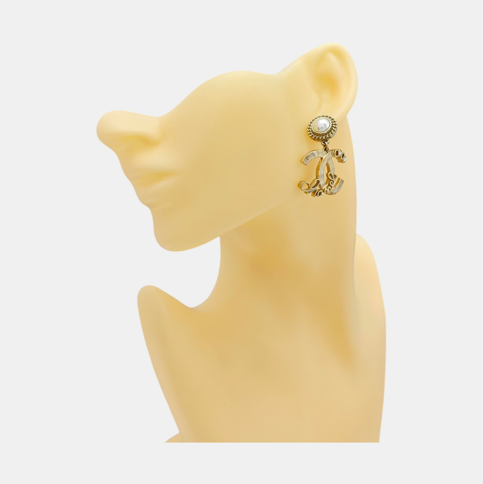 CC Logo Metal Gold Earrings