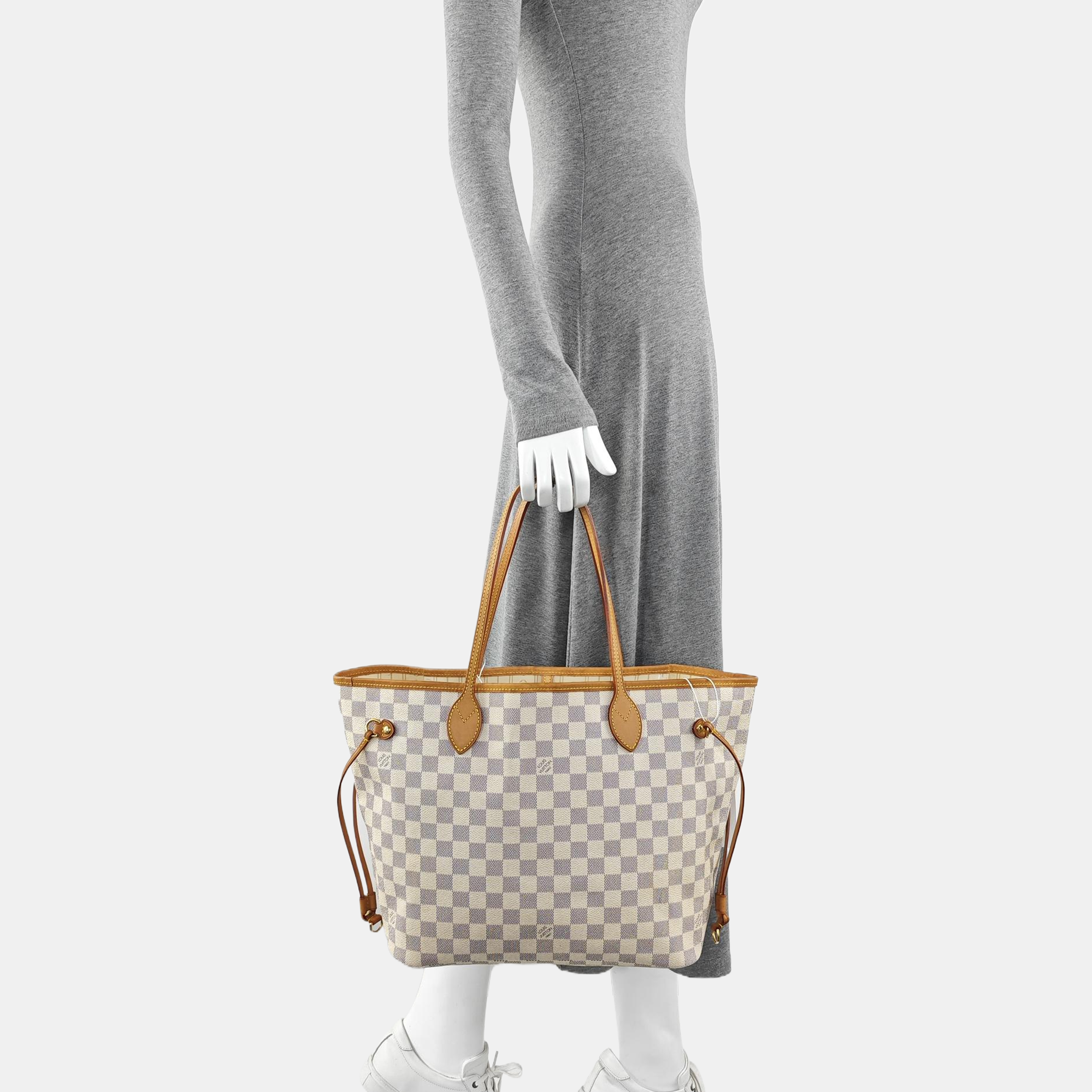 NEVERFULL MM Damier Azur Coated Canvas Beige