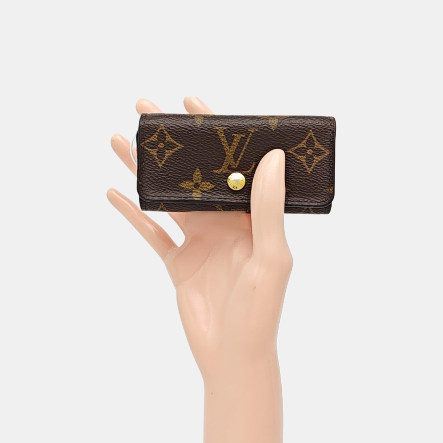 Monogram Coated Canvas Key Pouch Brown