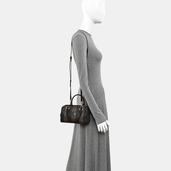Coated Canvas Shoulder Bag Brown