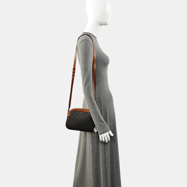 Authenticated pre-owned  TRIOMPHE CANVAS Small Coated Canvas Brown - Crossbody Bag at Looply
