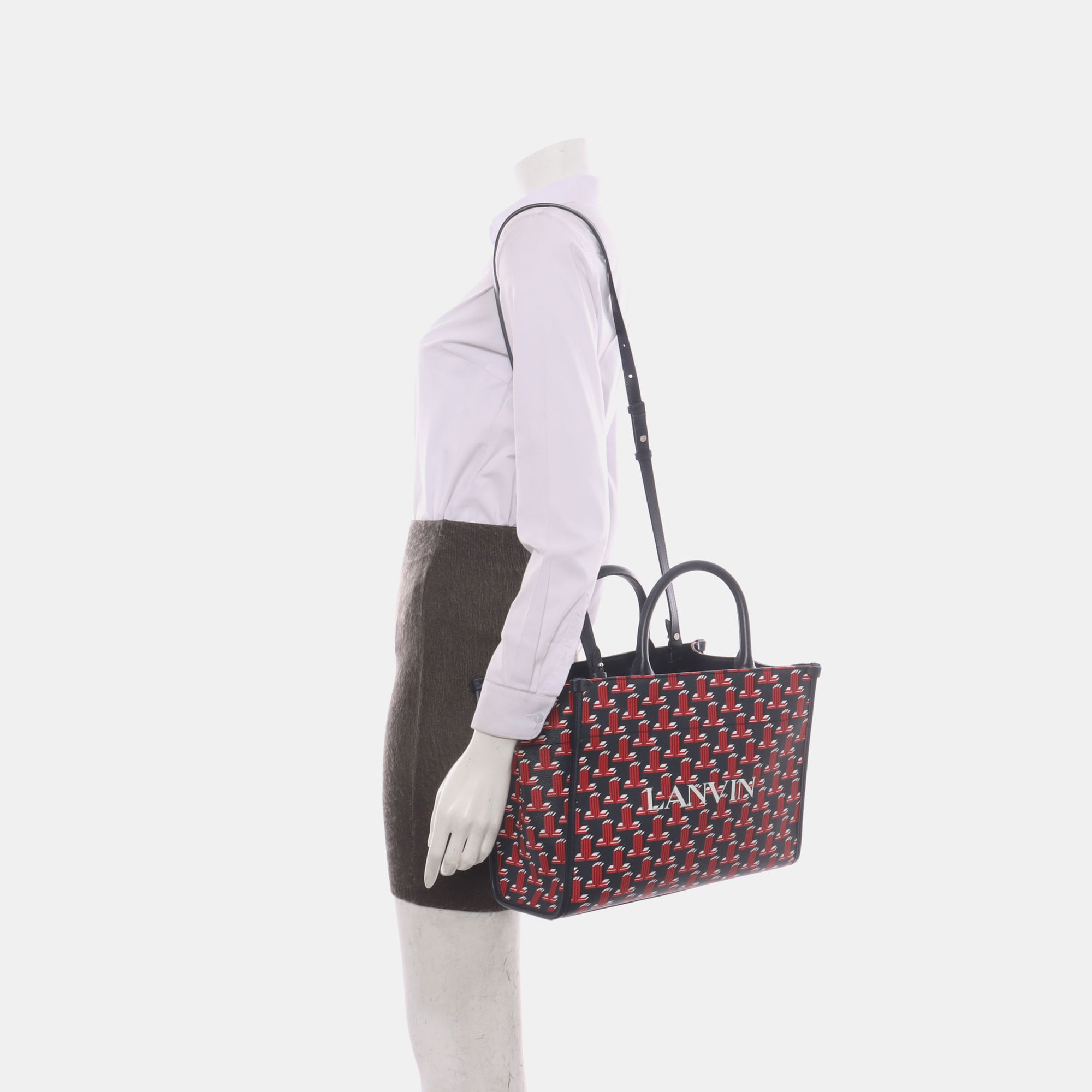 Coated Canvas Tote Bag Black
