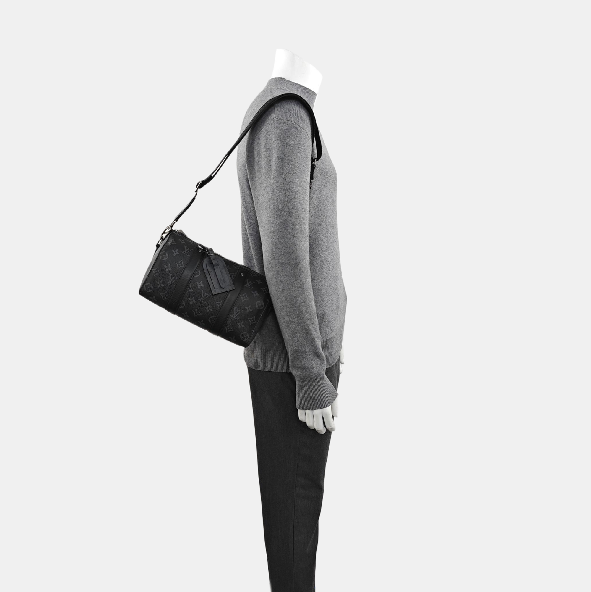 KEEPALL 25 Monogram Coated Canvas Black