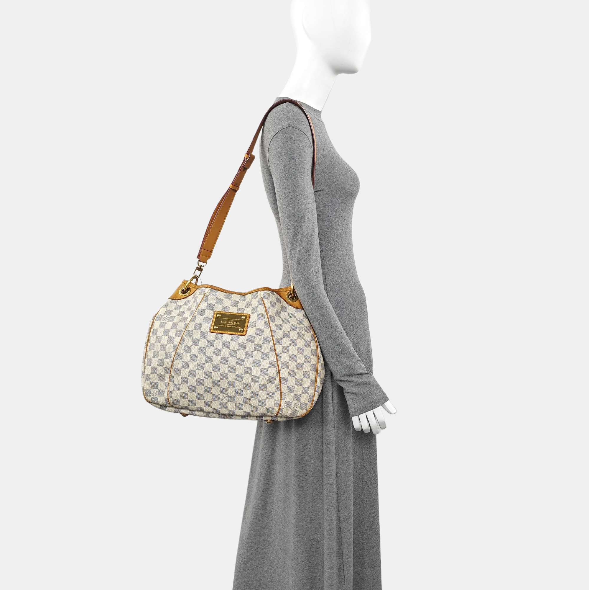 GALLIERA PM Damier Azur Coated Canvas White