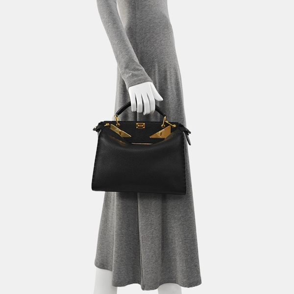 Peekaboo Mini Calfskin Black
