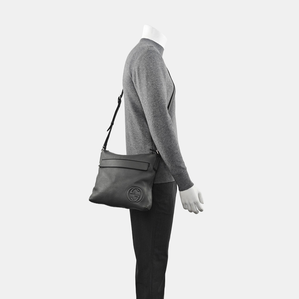 Calfskin Crossbody Bag Gray