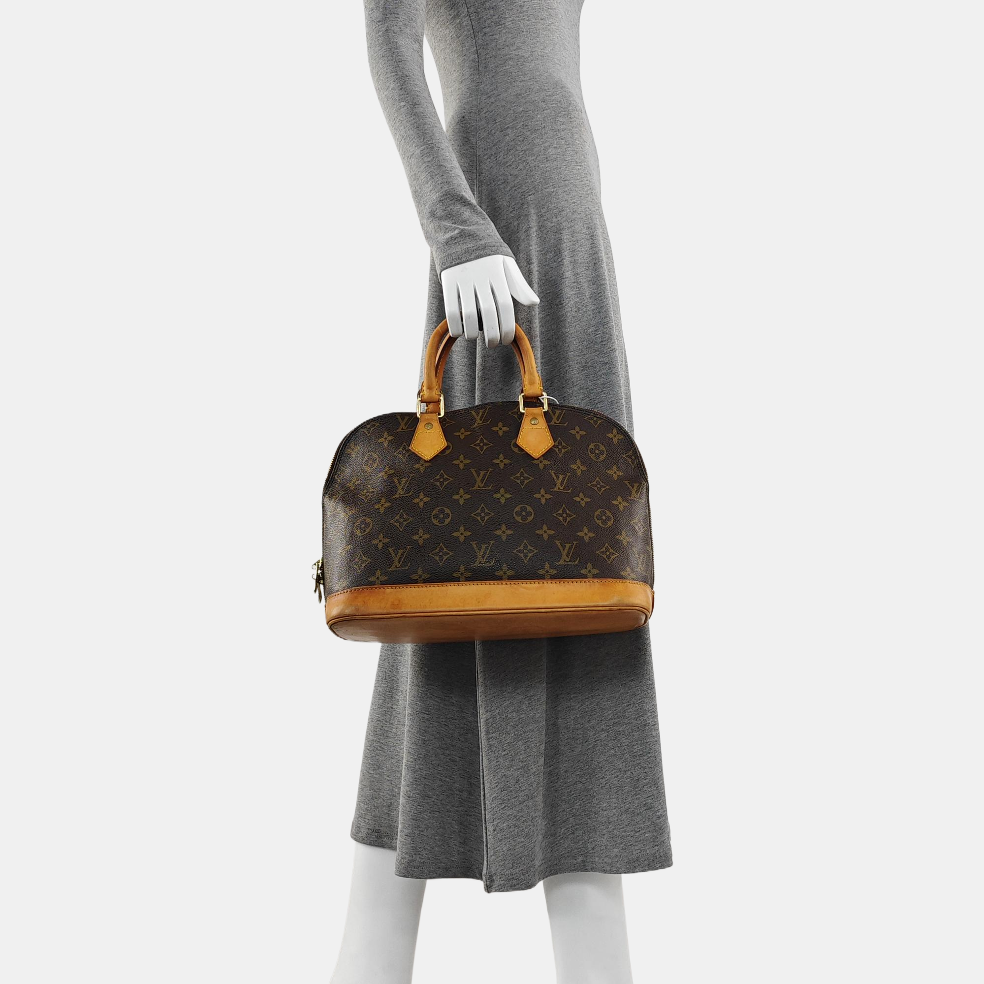 ALMA PM Monogram Coated Canvas Brown
