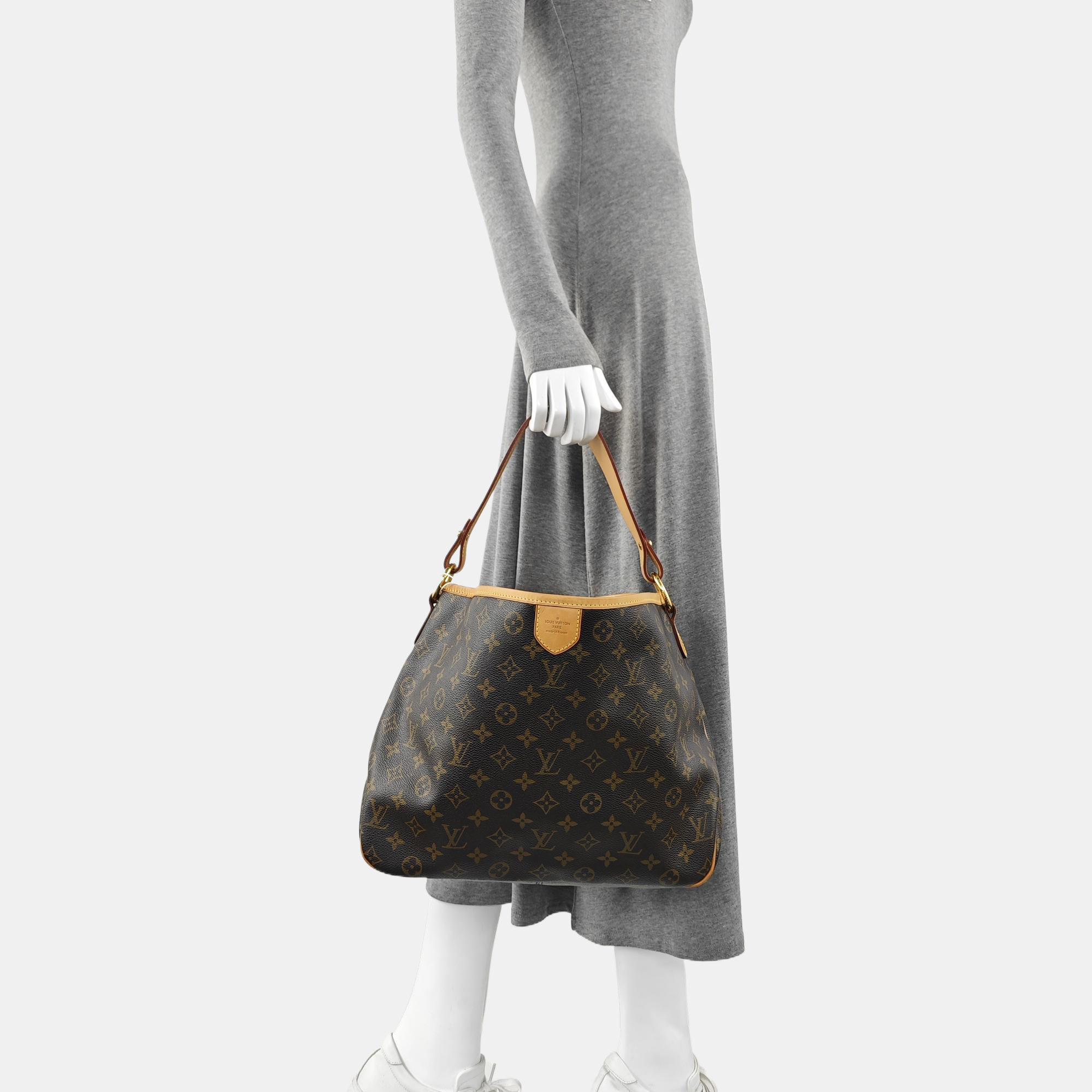 Monogram Coated Canvas Top Handle Bag Brown