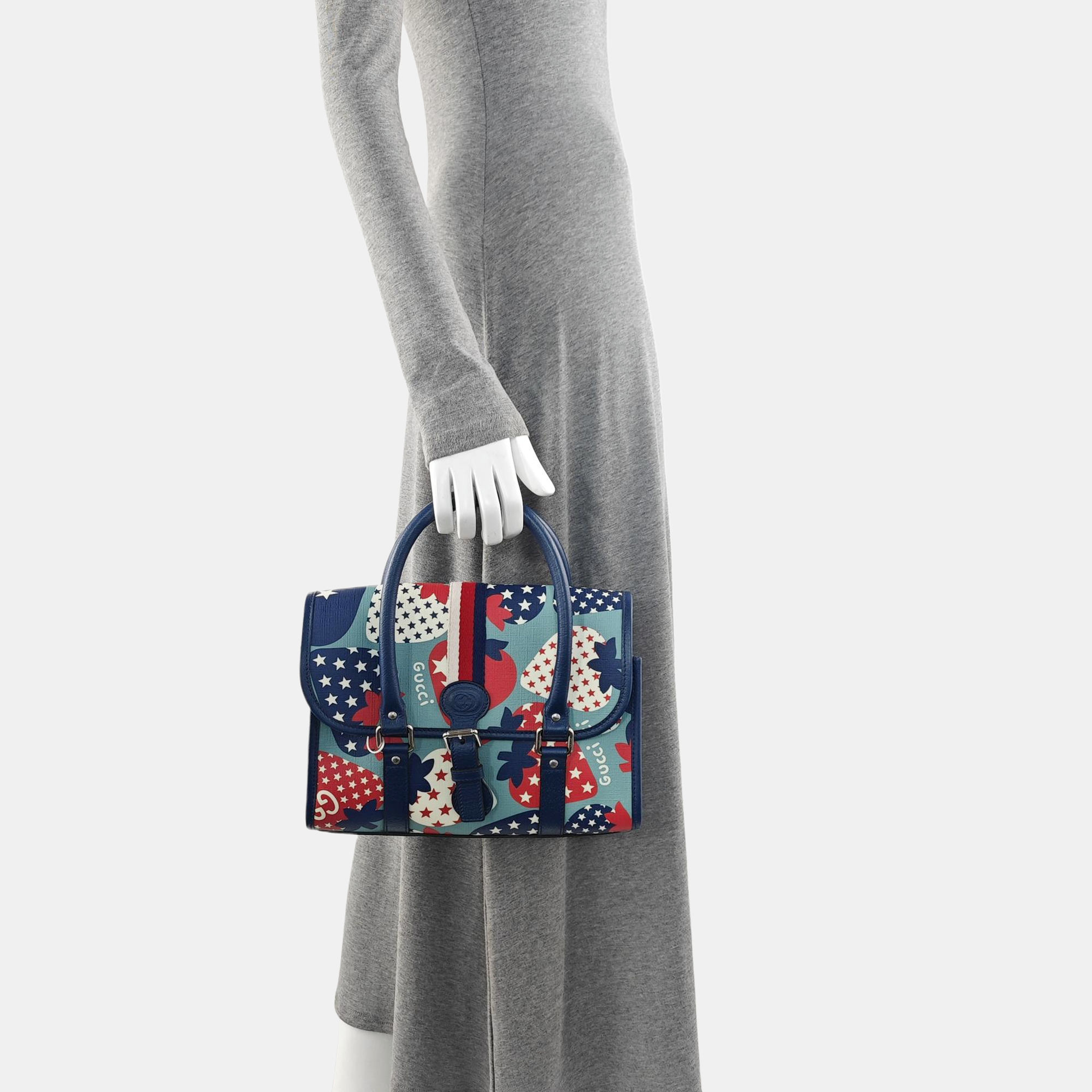Coated Canvas Top Handle Bag Multicolor