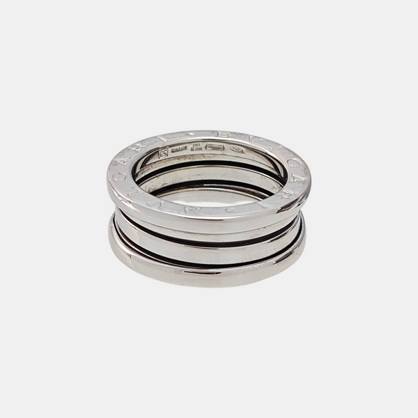 B.ZERO1 18k White Gold Silver Ring EU 53