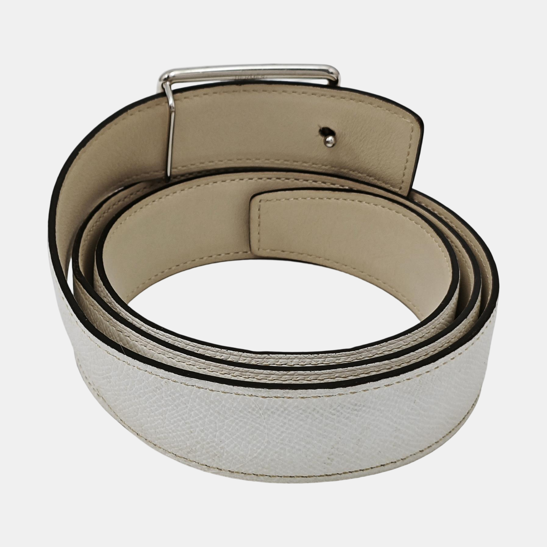 Leather Belt White