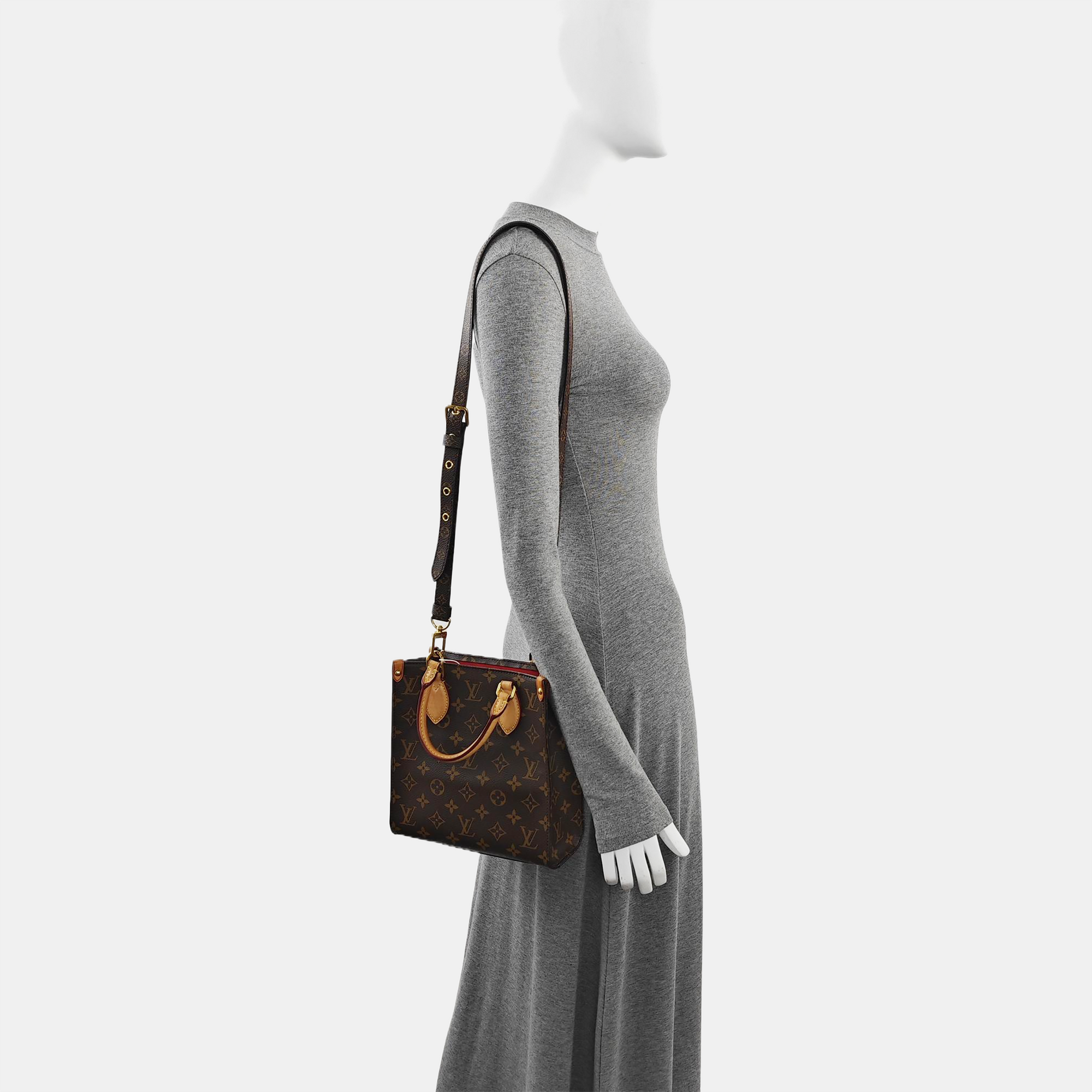 SAC PLAT BB Monogram Coated Canvas Brown