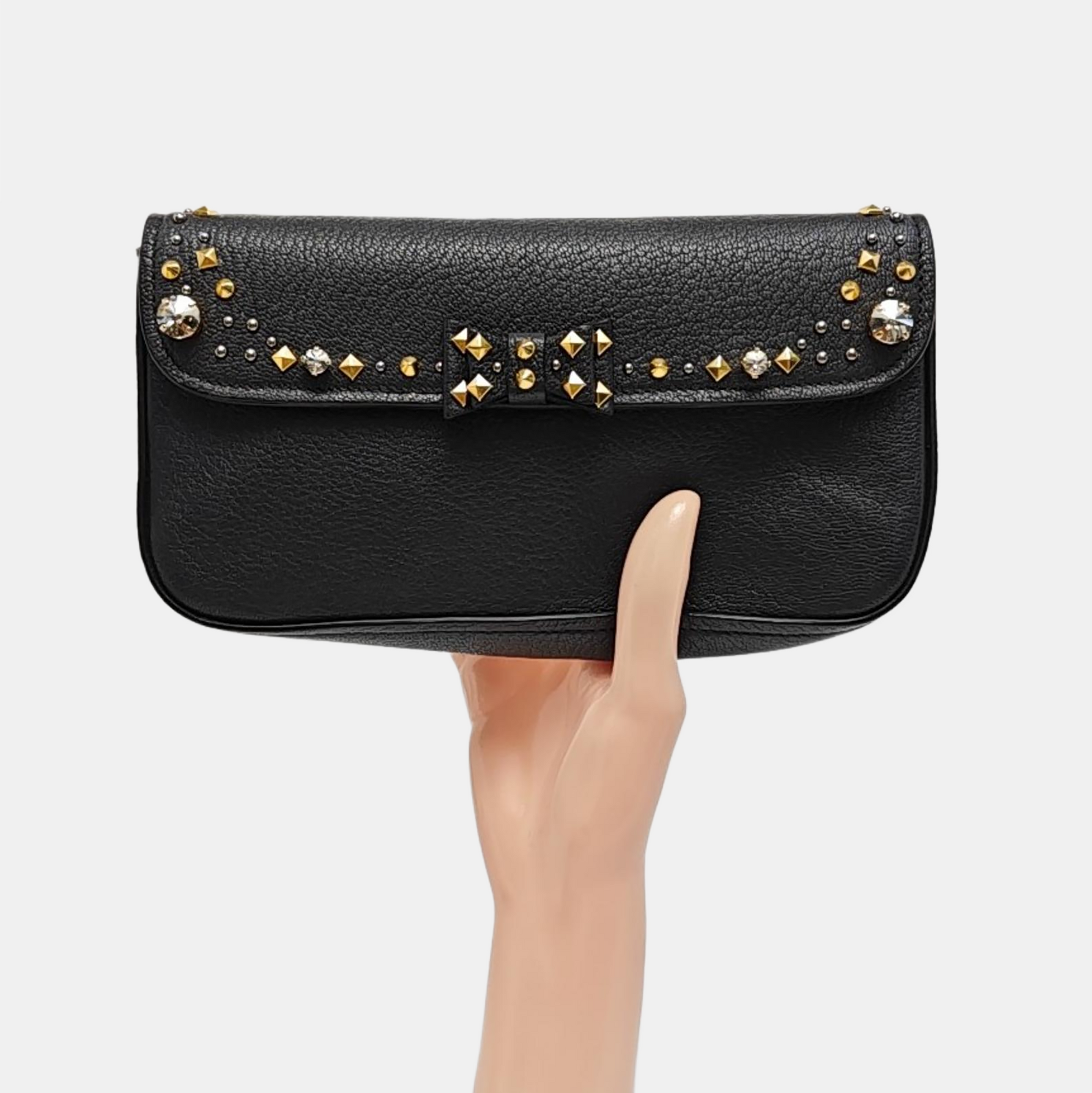 Leather Clutch Gray