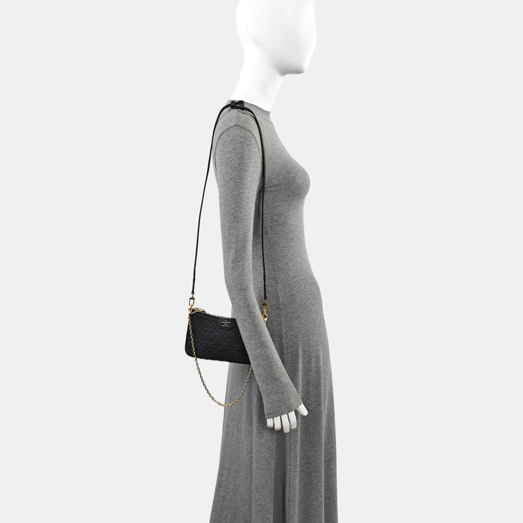 EASY POUCH ON STRAP Monogram Calfskin Black