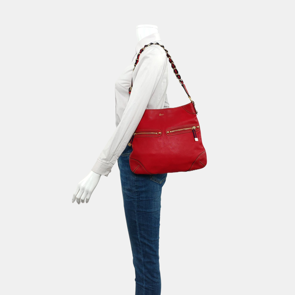 Calfskin Shoulder Bag Red
