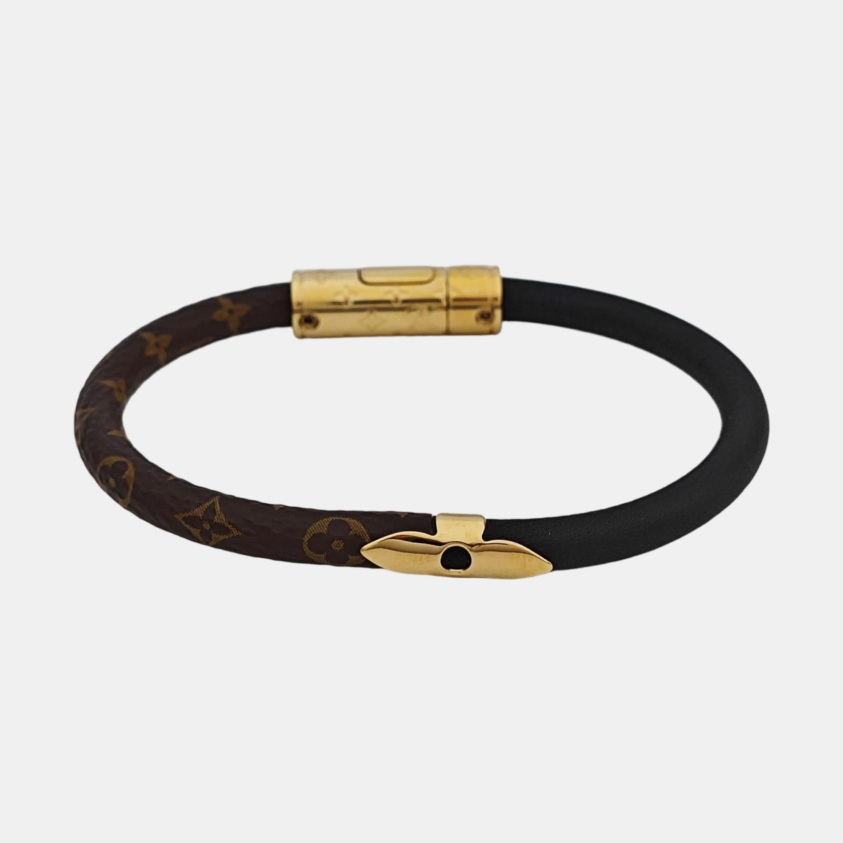 DAILY CONFIDENTIAL Leather Brown Bangle