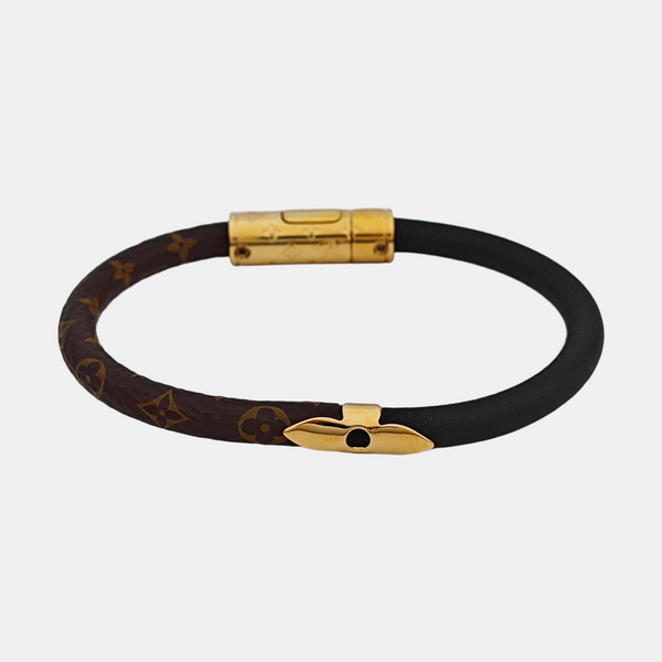 DAILY CONFIDENTIAL Leather Brown Bangle