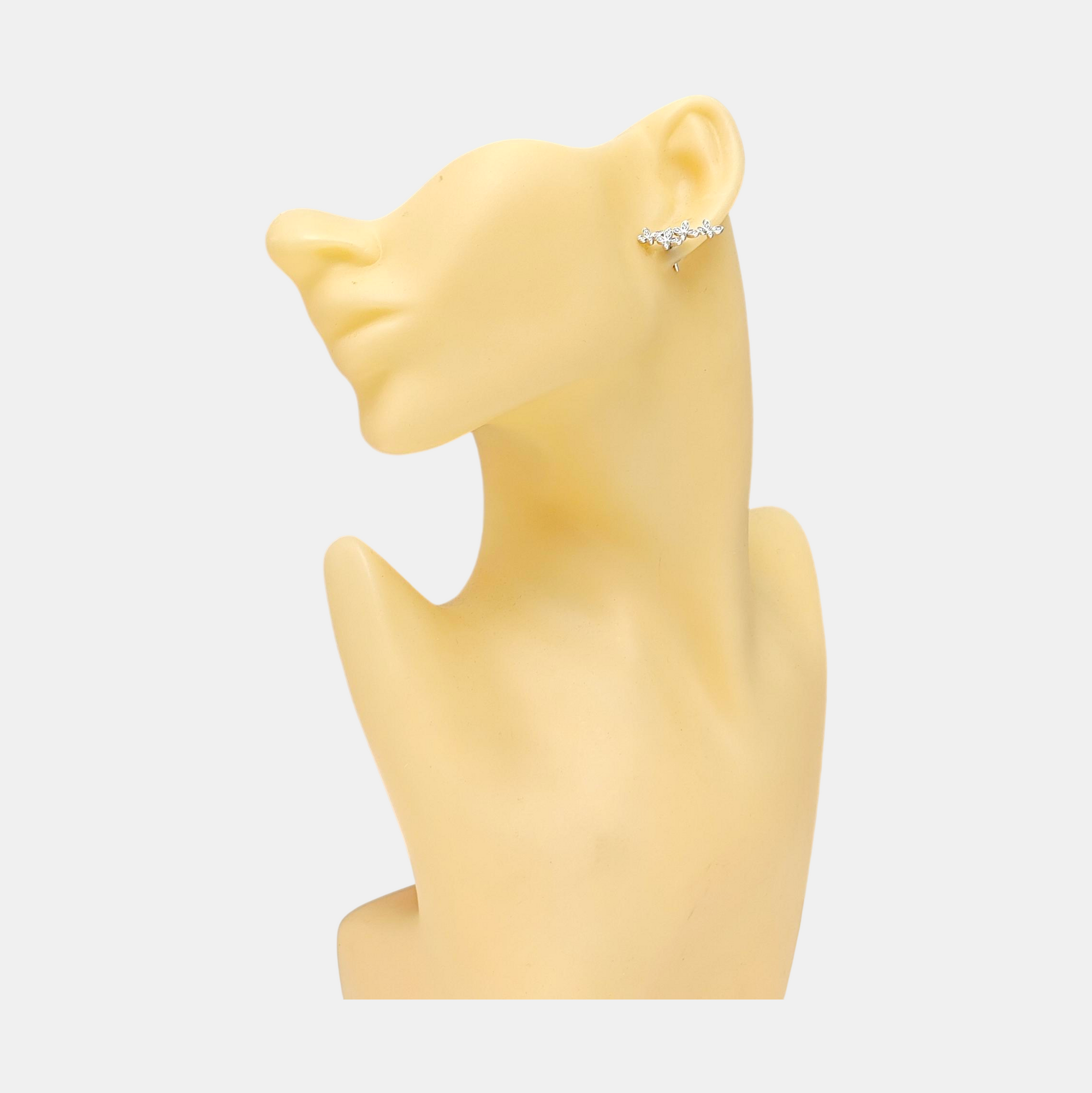 18k White Gold Silver Stud Earrings