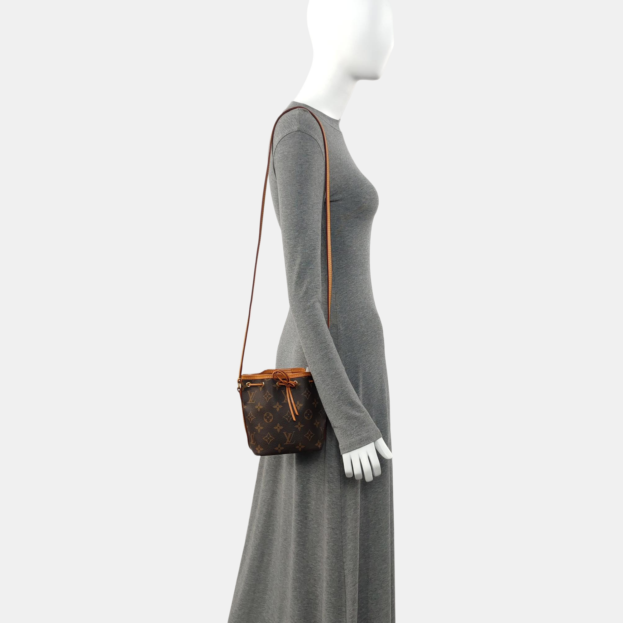 NÉONOÉ Nano Monogram Coated Canvas Brown