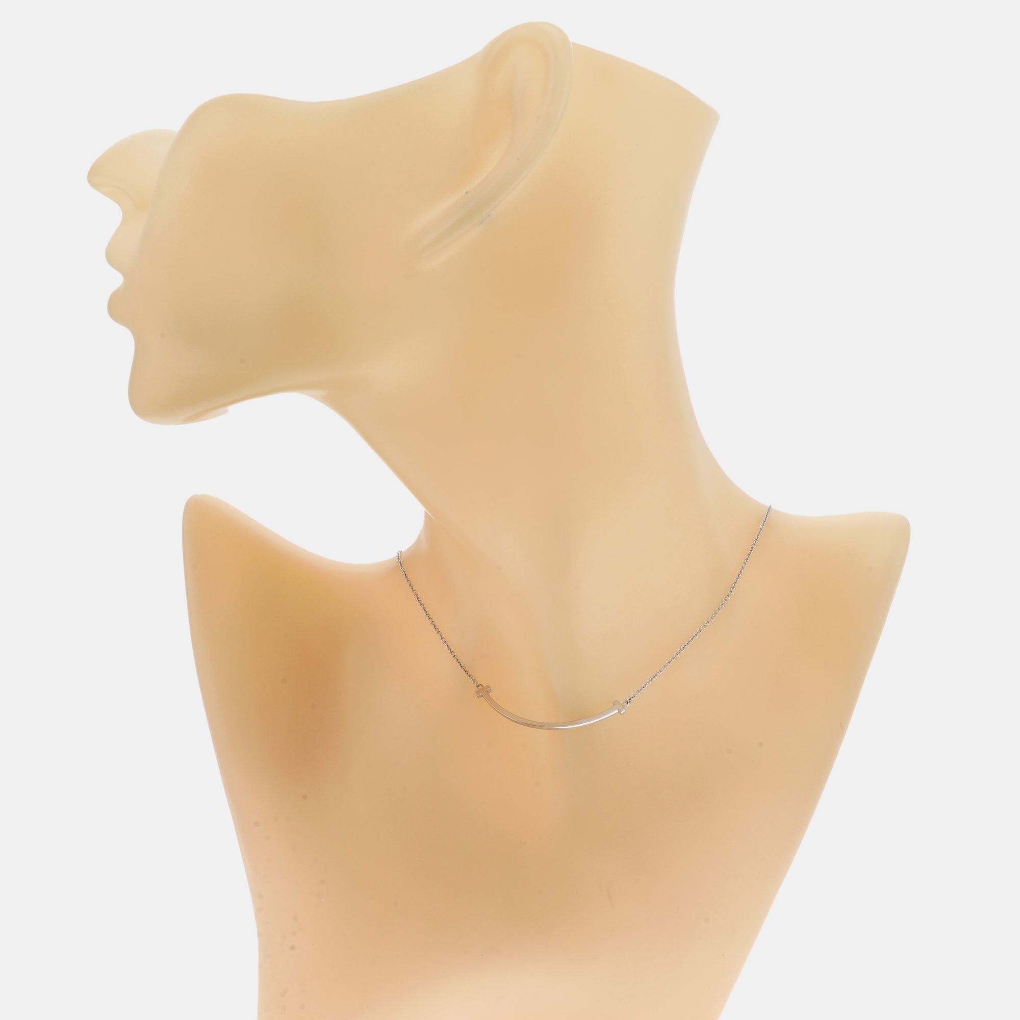 Tiffany T 18k White Gold Silver Necklace