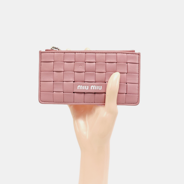 Lambskin Card Holder Pink