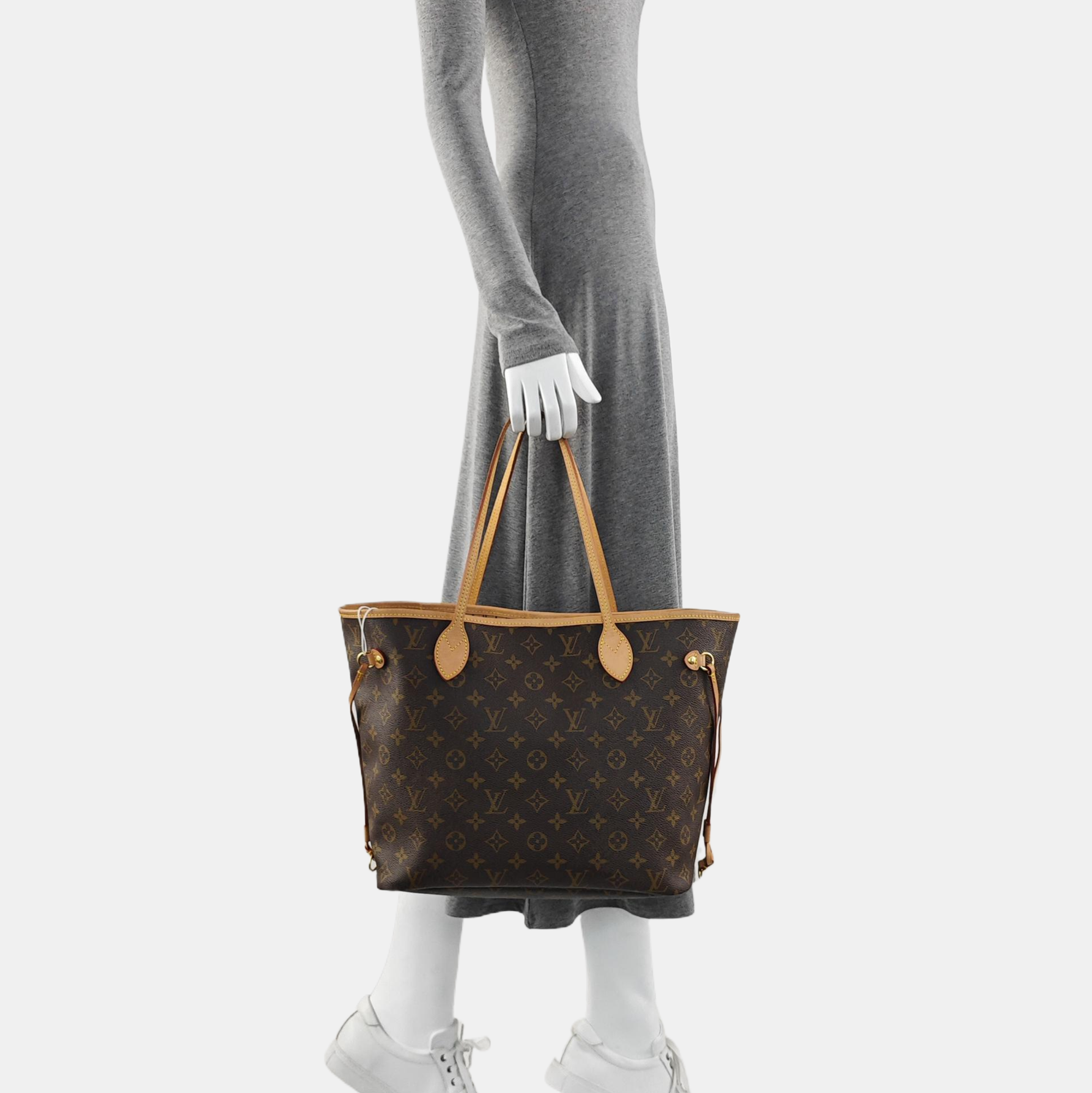 NEVERFULL MM Monogram Coated Canvas Brown