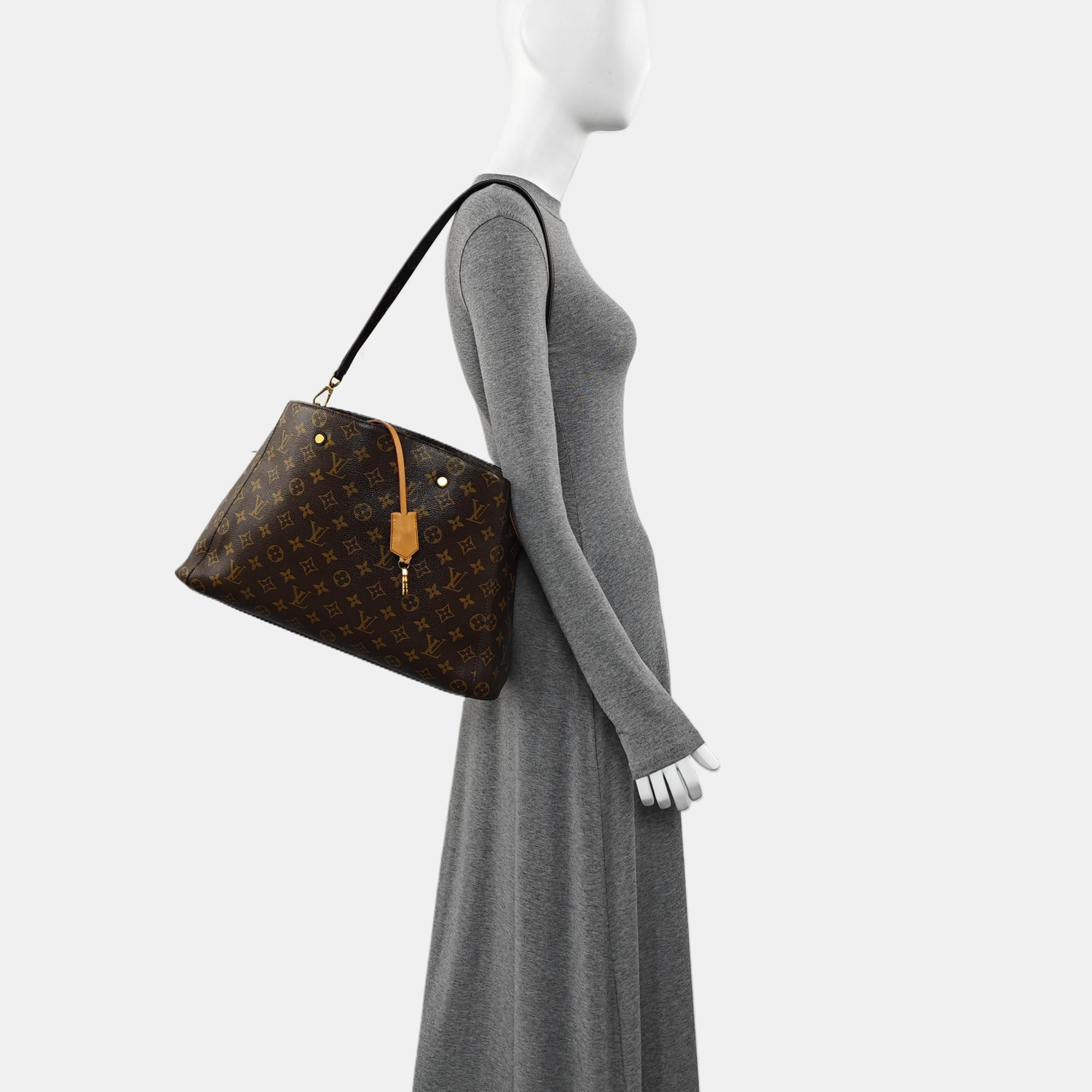 MONTAIGNE GM Monogram Coated Canvas Brown