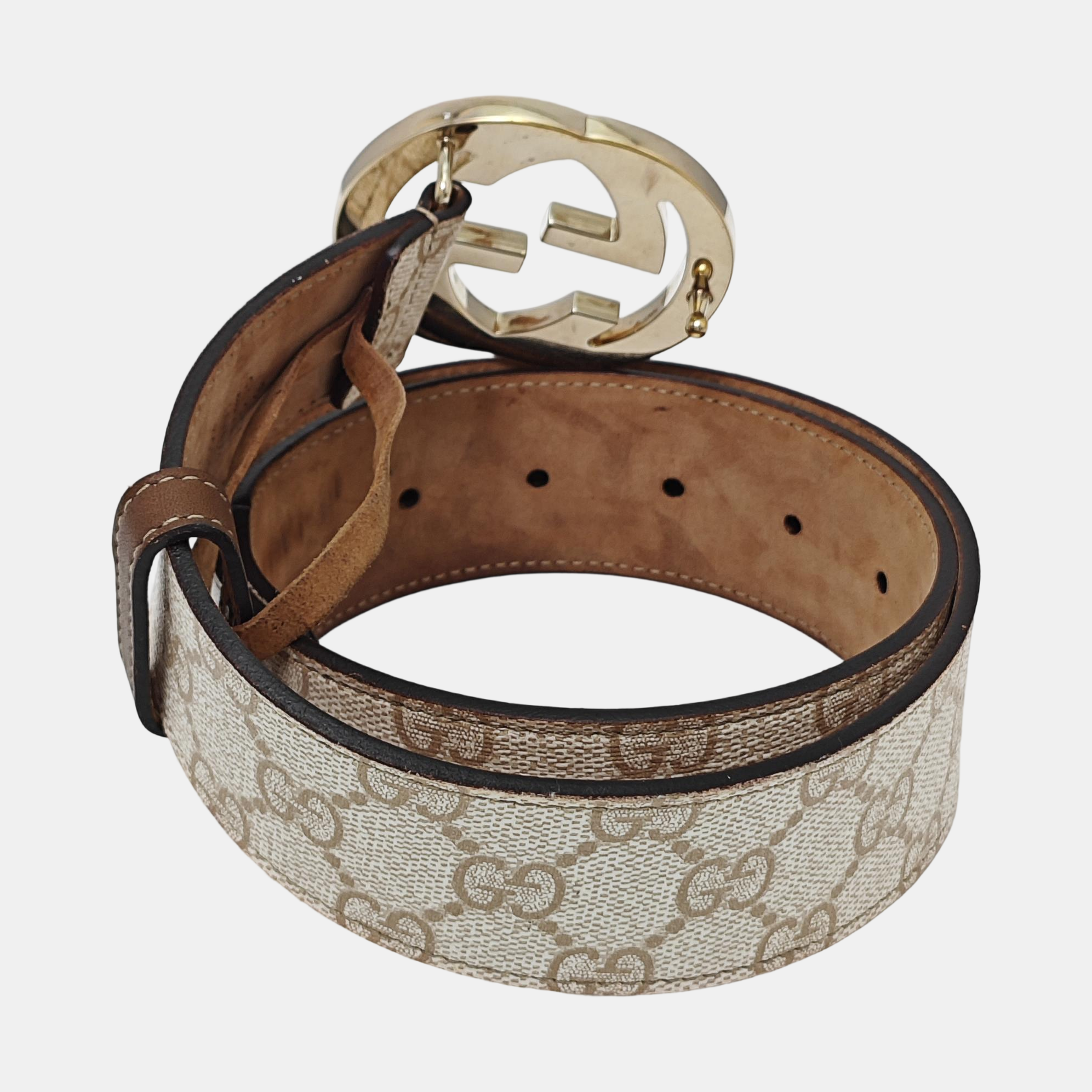 Coated Canvas Belt Beige