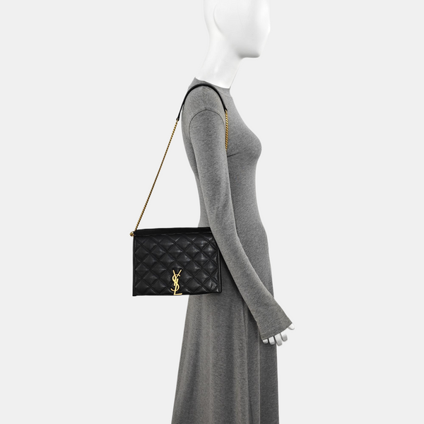 BECKY Mini Quilted Lambskin Black