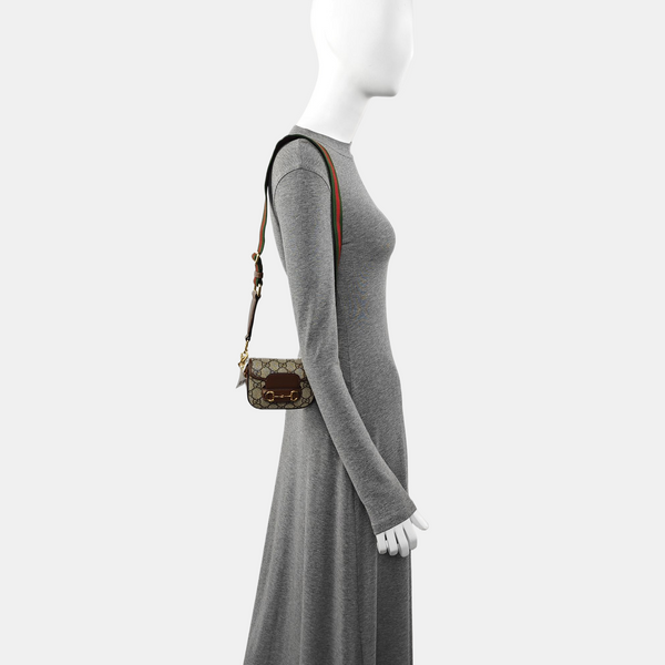 Authenticated pre-owned  Horsebit 1955 Monogram Coated Canvas Beige - Shoulder Bag at Looply