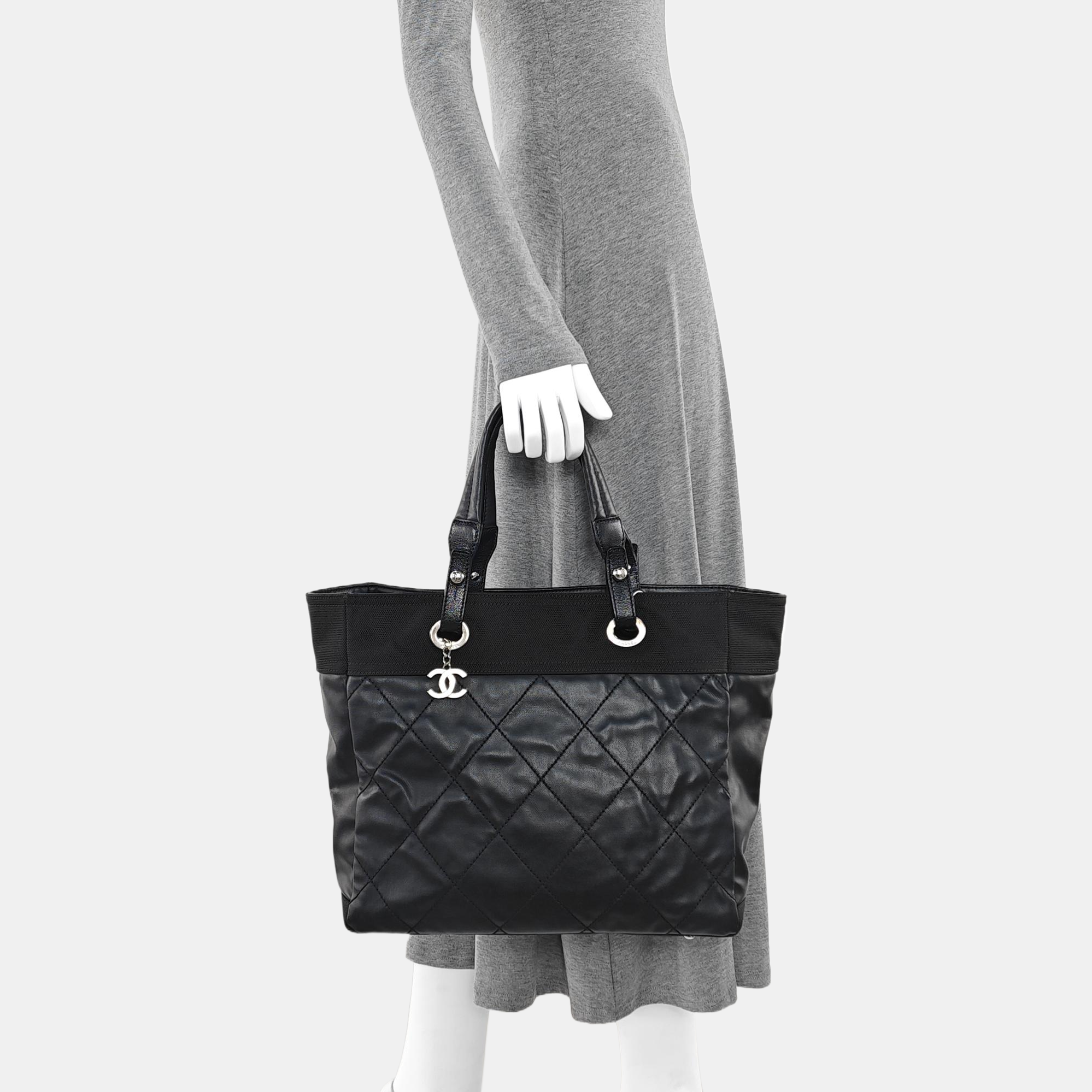 PARIS BIARRITZ Large Quilted Coated Canvas Black