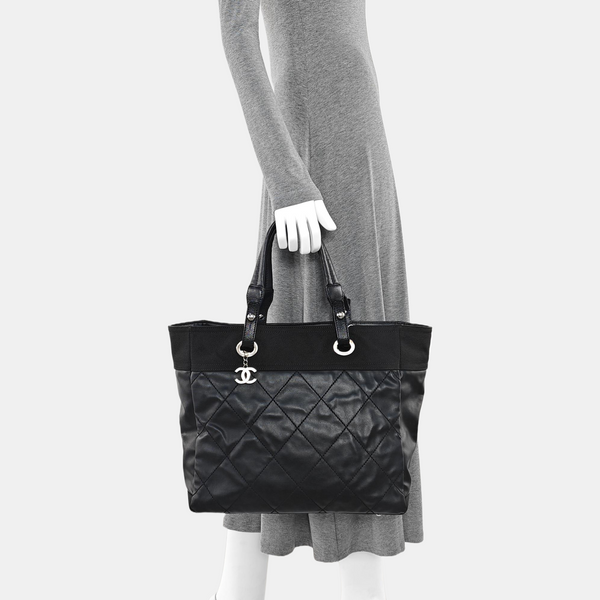 PARIS BIARRITZ Large Quilted Coated Canvas Black