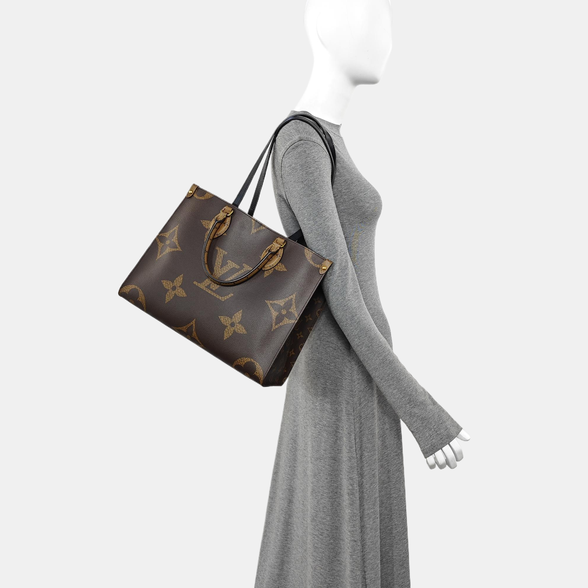 ONTHEGO MM Monogram Coated Canvas Brown