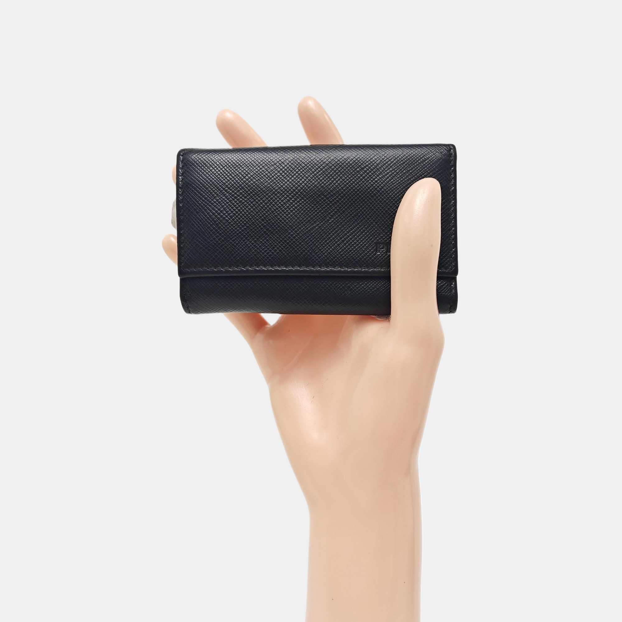 Saffiano Calfskin Key Pouch Black