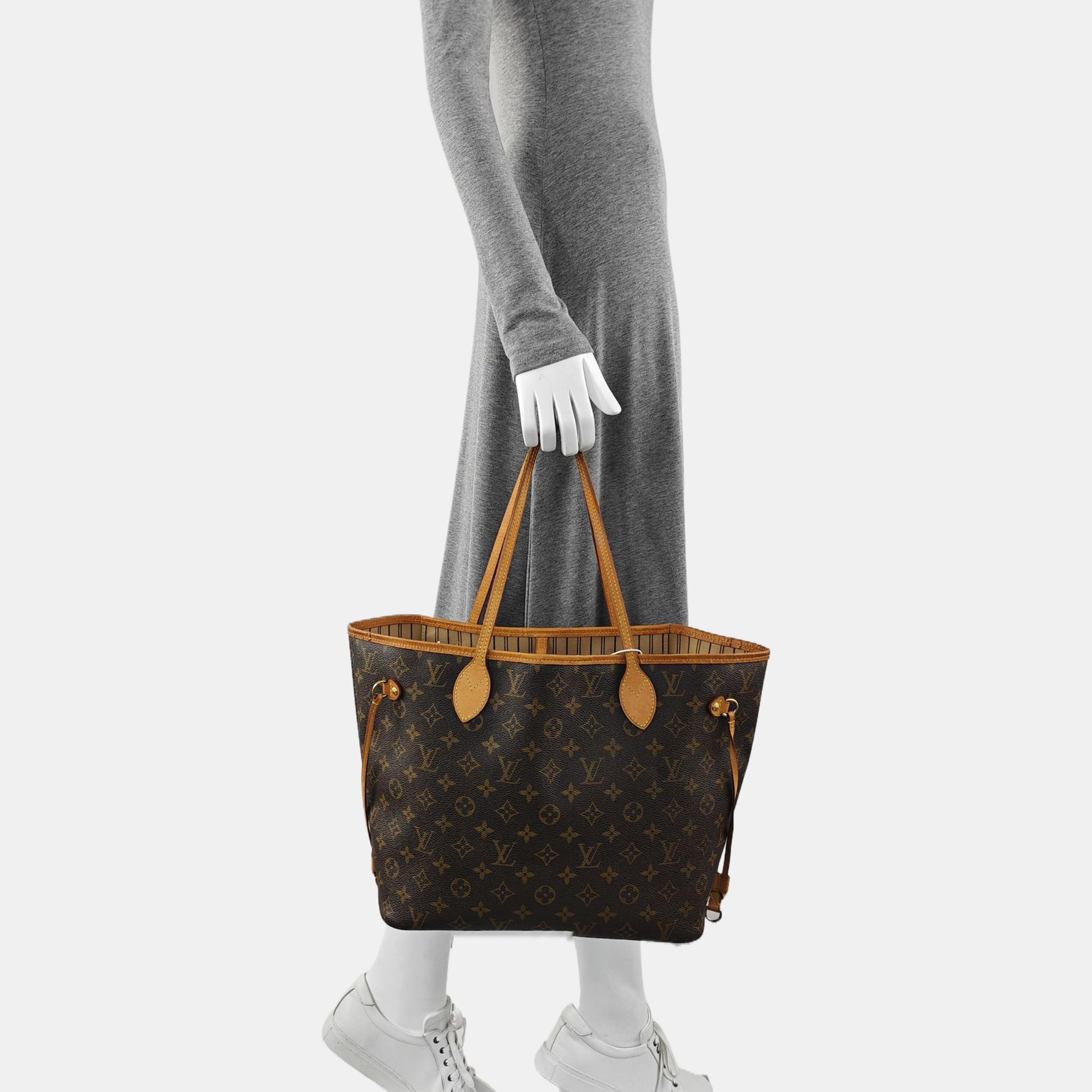 NEVERFULL MM Monogram Coated Canvas Brown