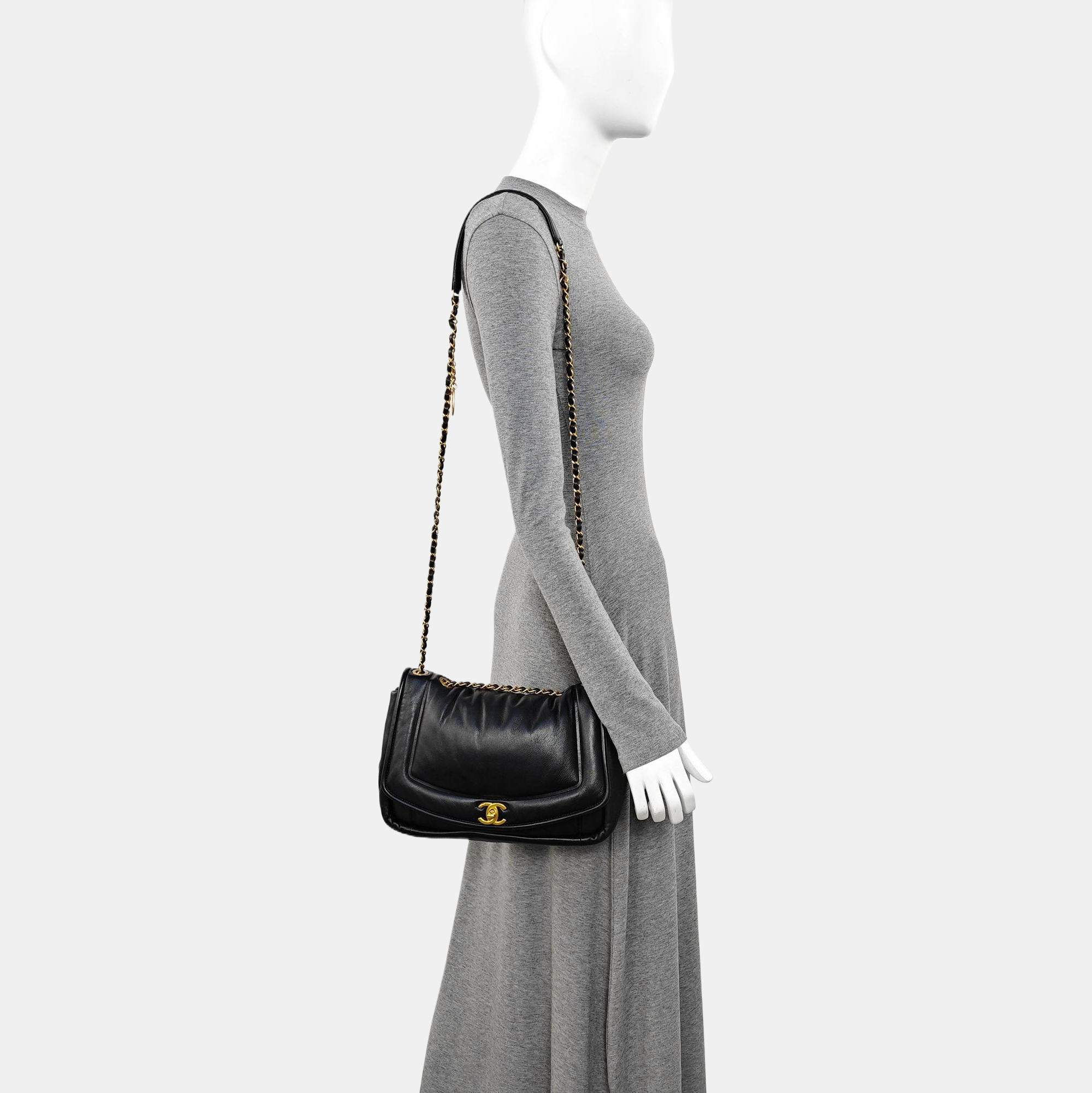 Vintage Puffy Lambskin Black