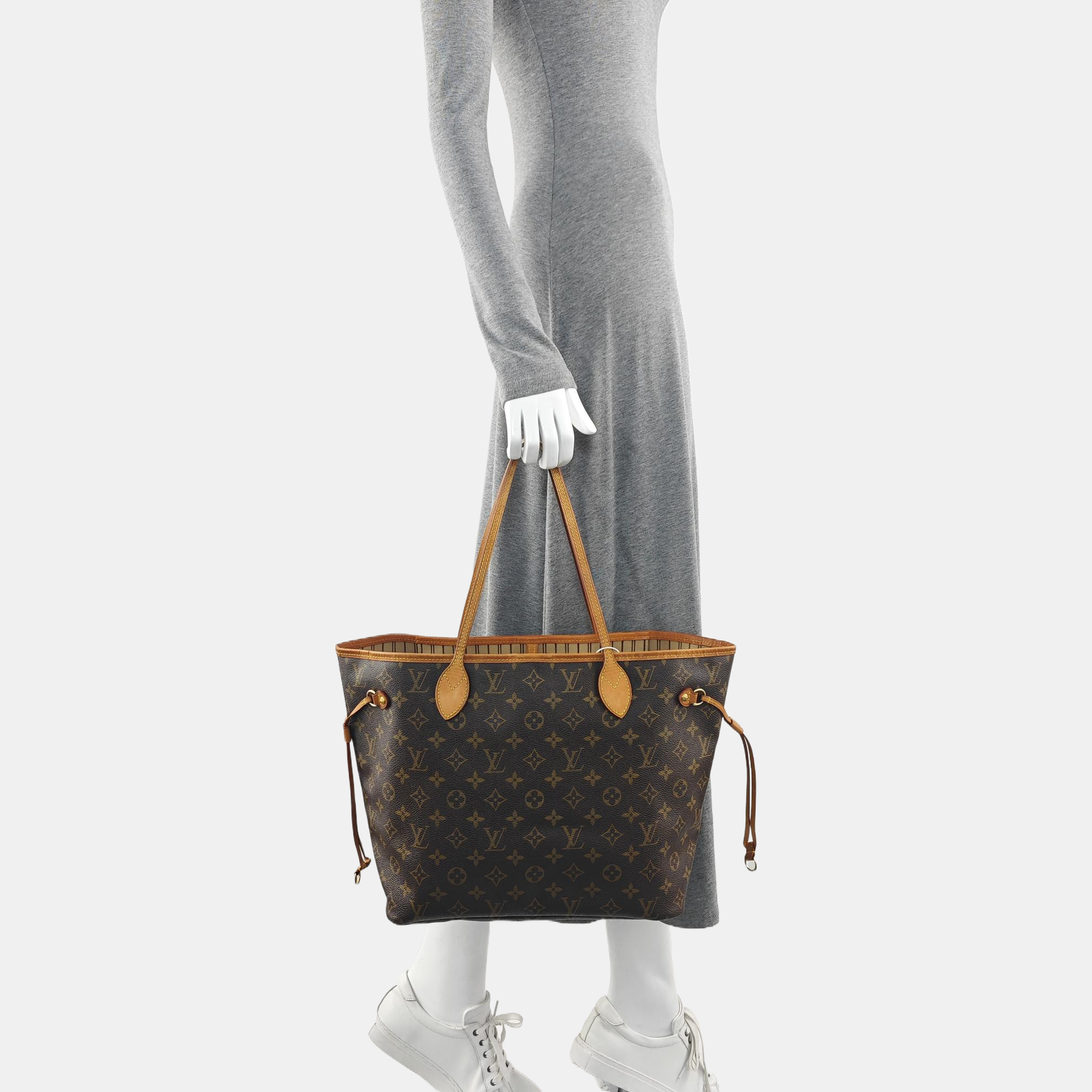 NEVERFULL MM Monogram Coated Canvas Brown