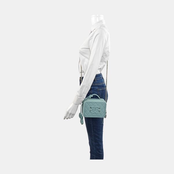 FILIGREE Quilted Grained Calfskin Blue